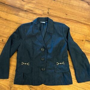 Studio Works Navy Blazer with Gold Details